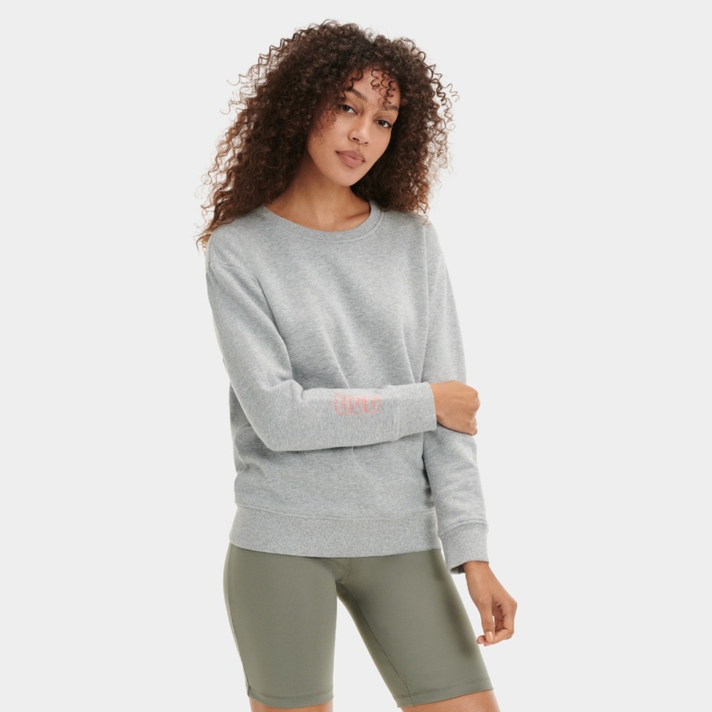 UGG Women’s Cozy Denise Crewneck Logo Sweater in Grey - Size Small